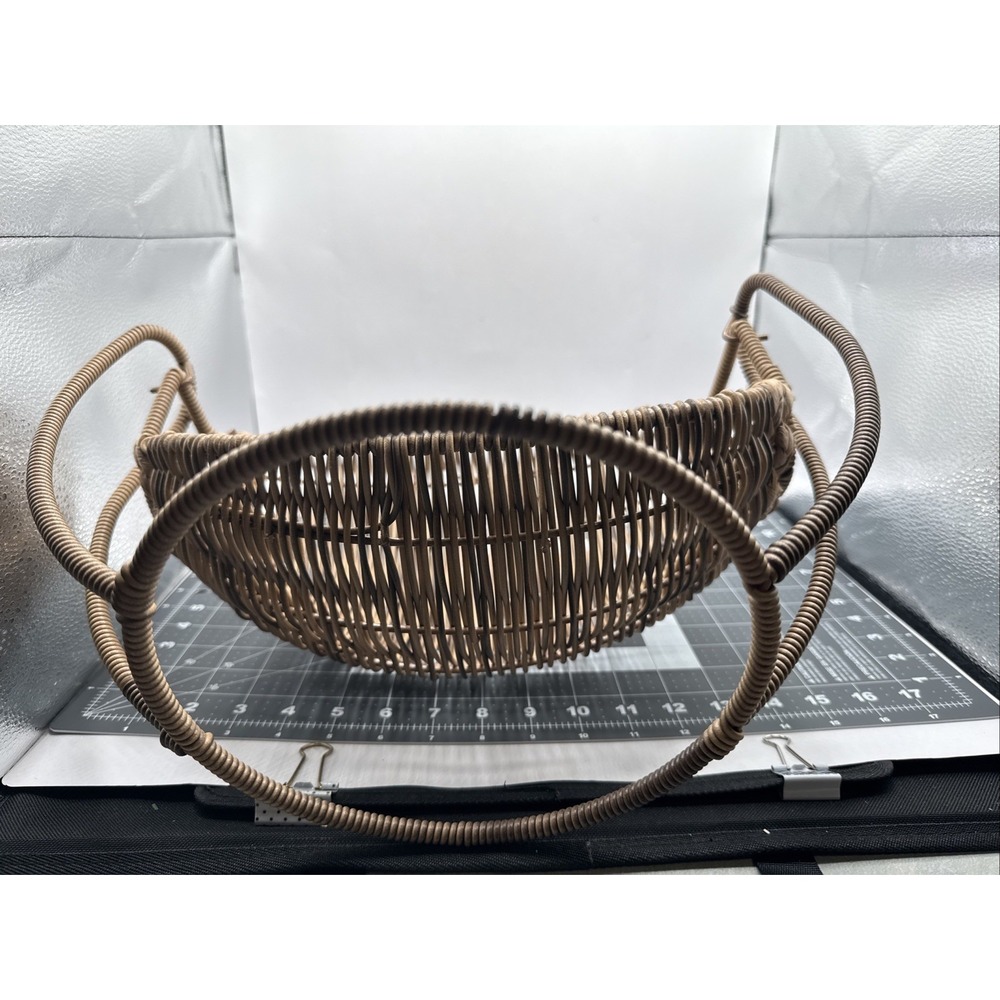 Vintage Cradle Basket with Holder Rustic Farmhouse Decor Cottage MCM - Picture 8 of 8